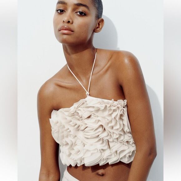 Zara floral bandeau top - Picture 6 of 11